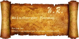 Weiszberger Razmus névjegykártya